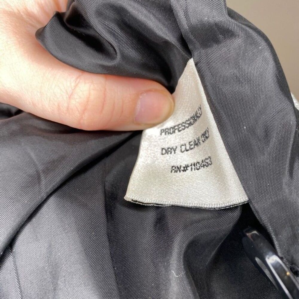 Winter Long Coat Womens 12P Petite Dark Gray Wool Andrea Brem Long Pockets - Picture 11 of 13